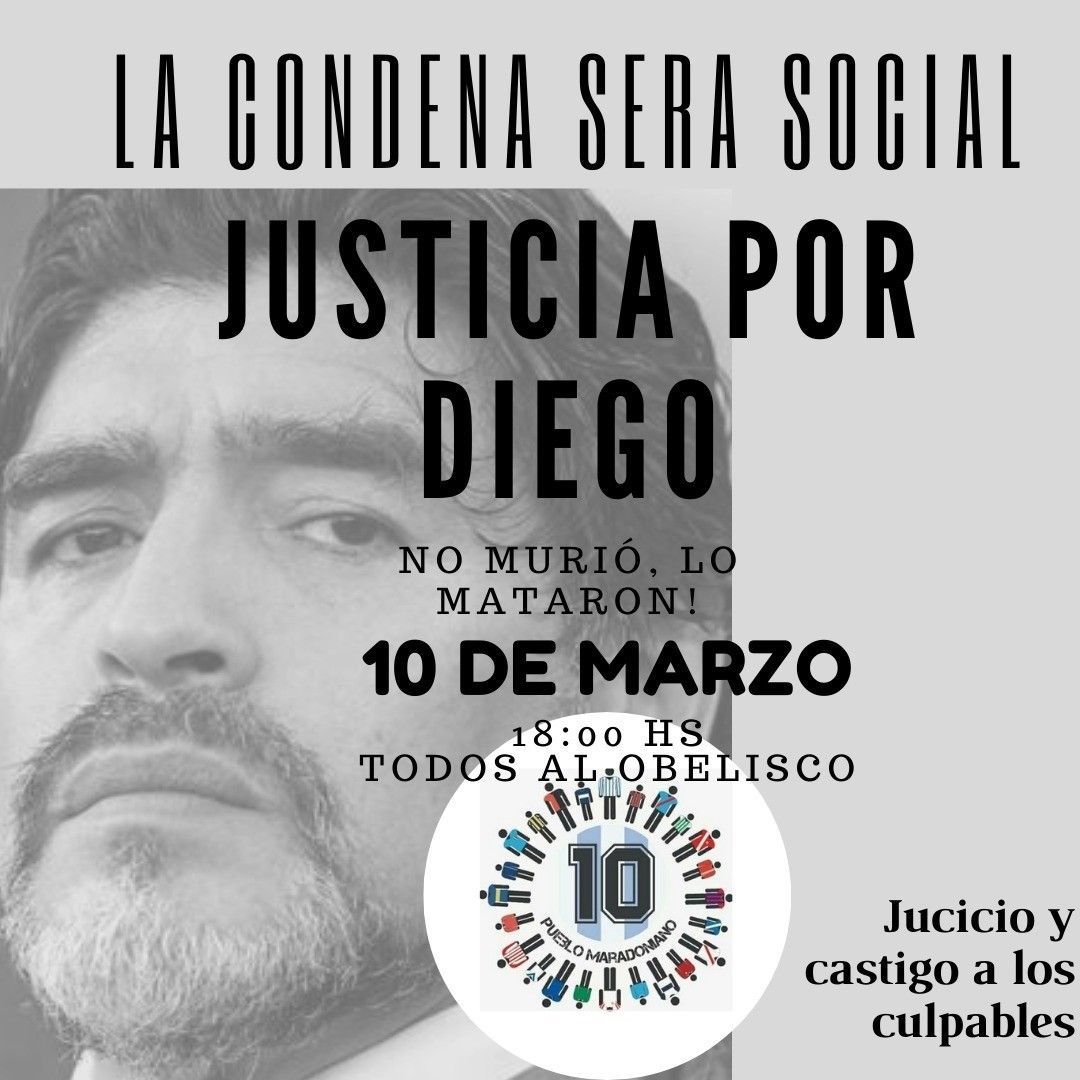 ⚽ Fanáticos de Maradona piden justicia por su muerte convocando a una marcha
